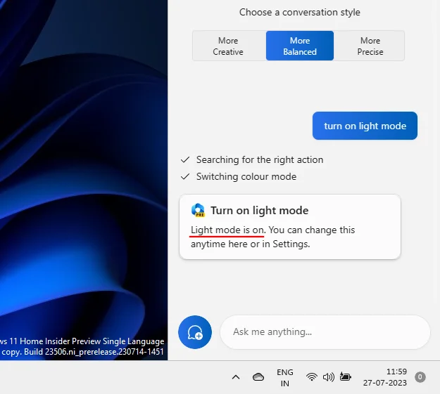 Как да използвате Windows Copilot за включване на тъмен режим, DND, управление на Bluetooth устройства и други