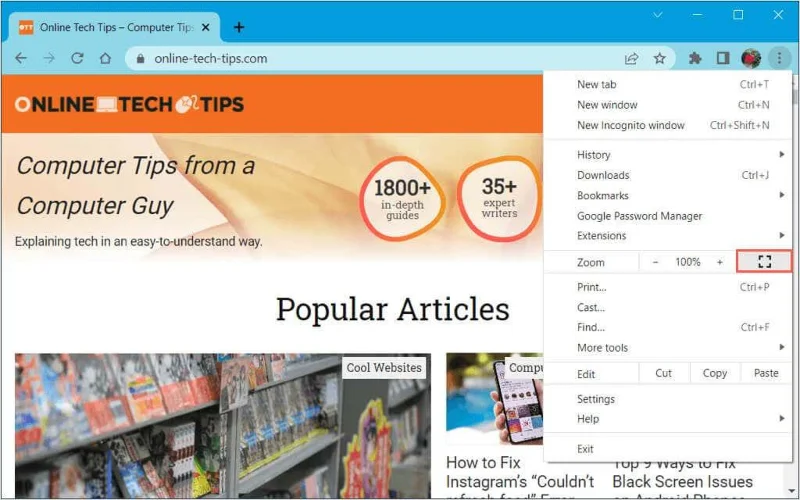 Как да влезете и излезете от режим на цял екран в Google Chrome