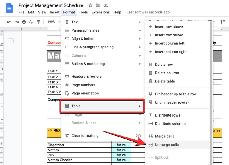 Как да премахнете обединяването на клетки в Google Документи на Mac, Windows, Android или iOS