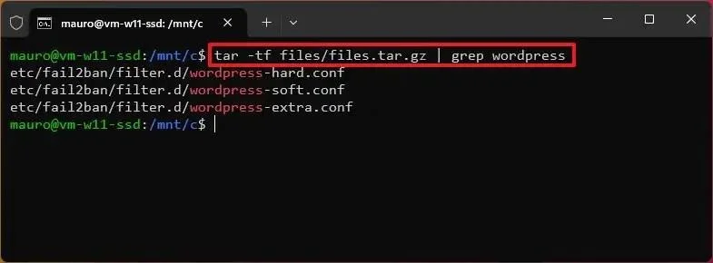Як шукати у файлі tar.gz, не відкриваючи його в Windows 11