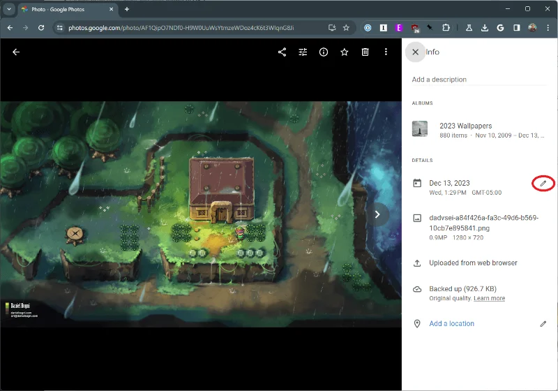 Jak změnit čas a datum na obrázku pro Fotky Google