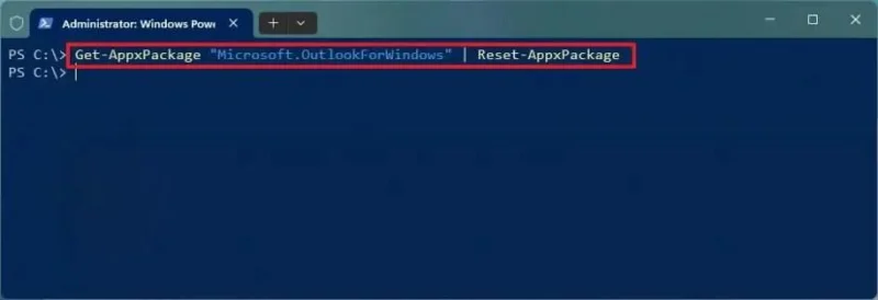 Як скинути нову програму Outlook (не працює) у Windows 11