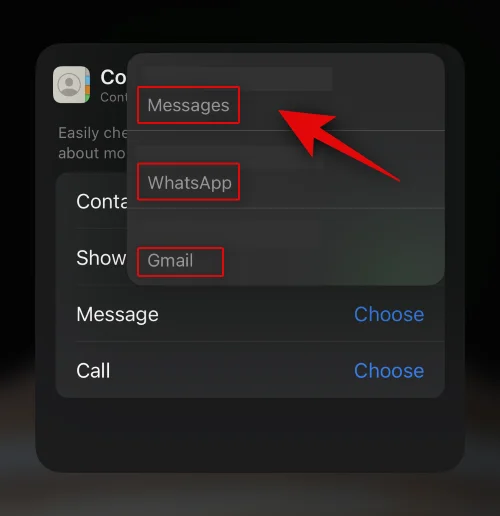 A hívás és üzenet gomb engedélyezése és használata egy kapcsolati widgethez iOS 17 rendszeren