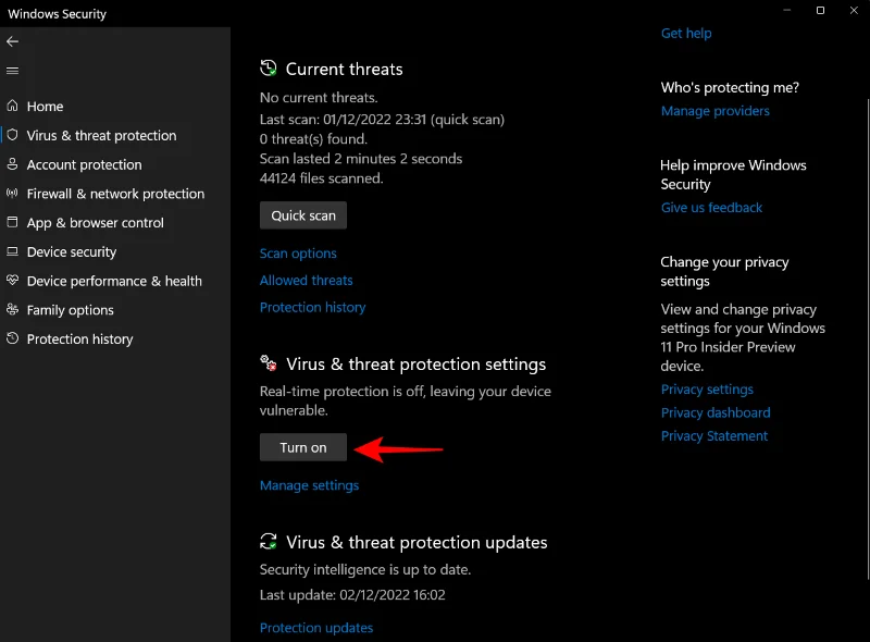 Hur man aktiverar Windows Defender i Windows 11