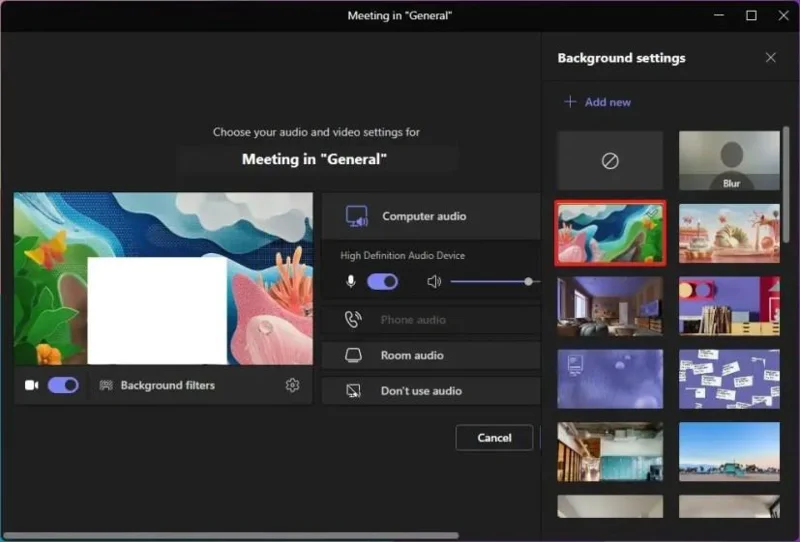 Як змінити фон у Microsoft Teams перед зустріччю