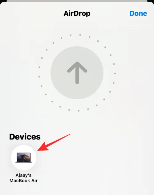 Az utolsó képernyőkép gyors megosztása iPhone-on az AirDrop segítségével