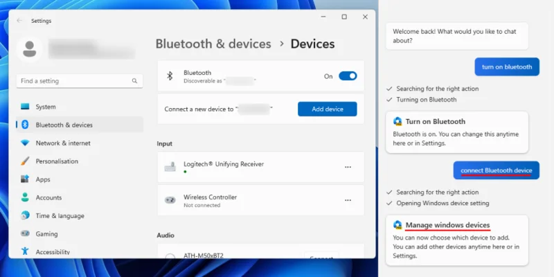 Как да използвате Windows Copilot за включване на тъмен режим, DND, управление на Bluetooth устройства и други