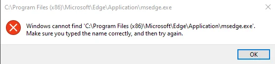 Як виправити помилку: Windows не може знайти помилку msedge.exe