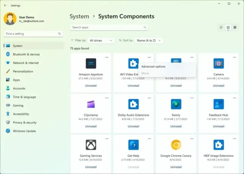 Як увімкнути нову сторінку системних компонентів для налаштувань у Windows 11