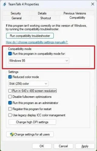 Як запустити стару програму в режимі сумісності на Windows 11
