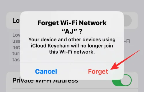 Ismert hálózatok eltávolítása iOS rendszeren
