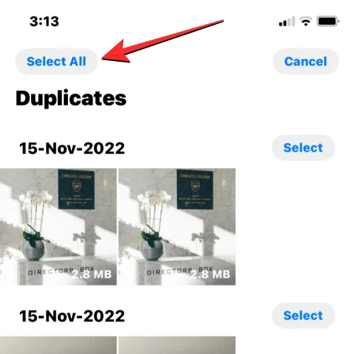 Az ismétlődő fényképek egyesítése iPhone-on