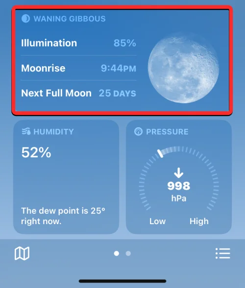 Hvordan sjekke måneinformasjon, månenedgang og måneoppgang, månefasekalender på iPhone på iOS 17