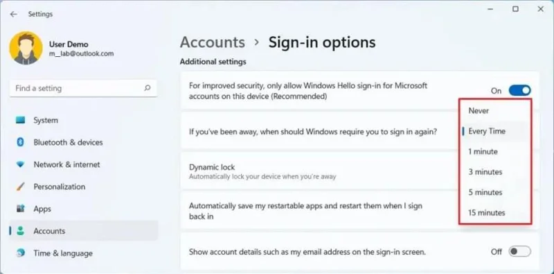 Як увімкнути або вимкнути повторний вхід після пробудження в Windows 11