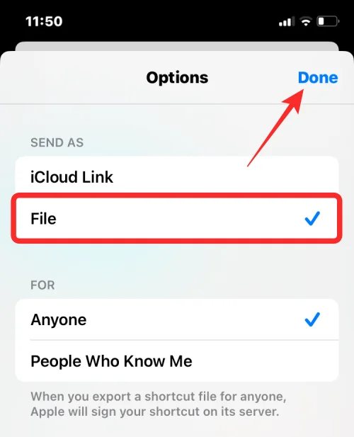 Parancsikonok létrehozása, szerkesztése és megosztása iPhone-on