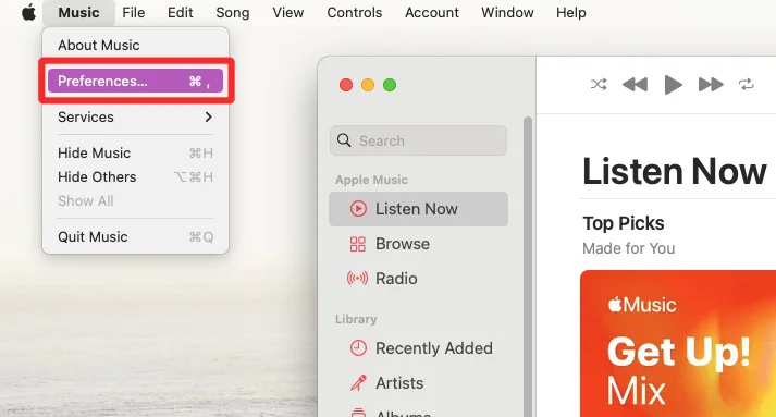 A „Felhő zenei könyvtár frissítése” hiba javítása az Apple Music alkalmazásban