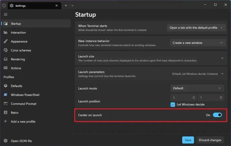 Як завжди відкривати Центр терміналів Windows на екрані