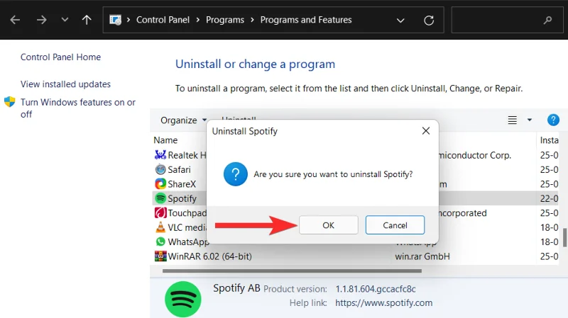 Jak odinstalovat Spotify na Windows 11