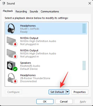 Jak nastavit výchozí zvukové zařízení v systému Windows 11