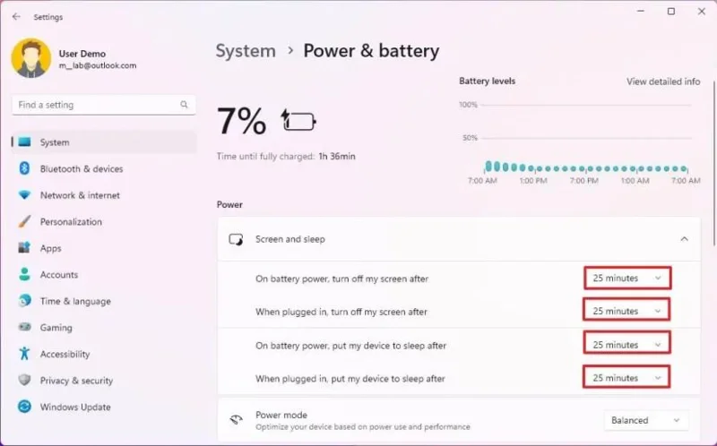 Az alvási beállítások módosítása a Windows 11 rendszerben