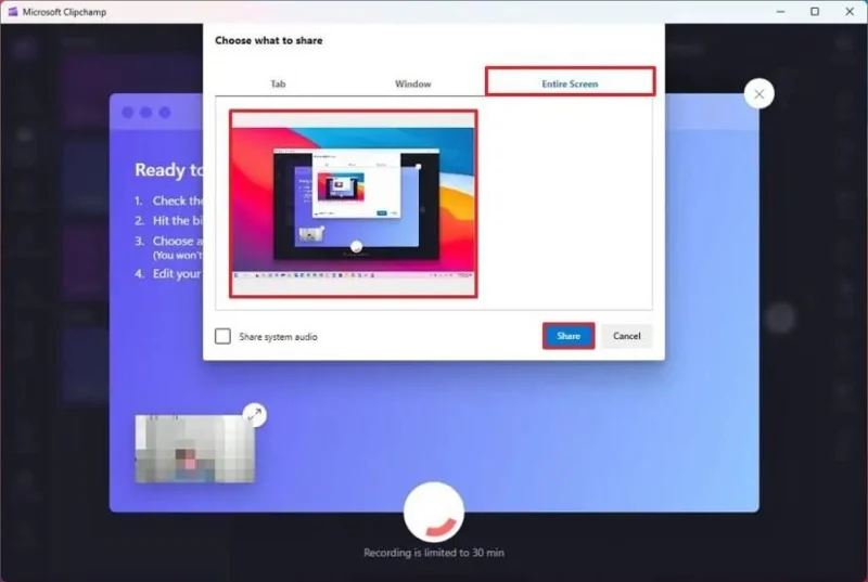 Як записувати екран за допомогою Clipchamp у Windows 11