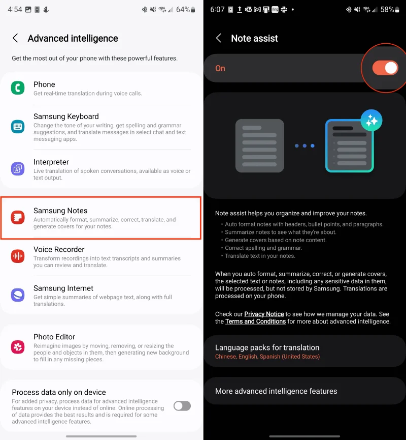 Jak používat Note Assist na Galaxy S24