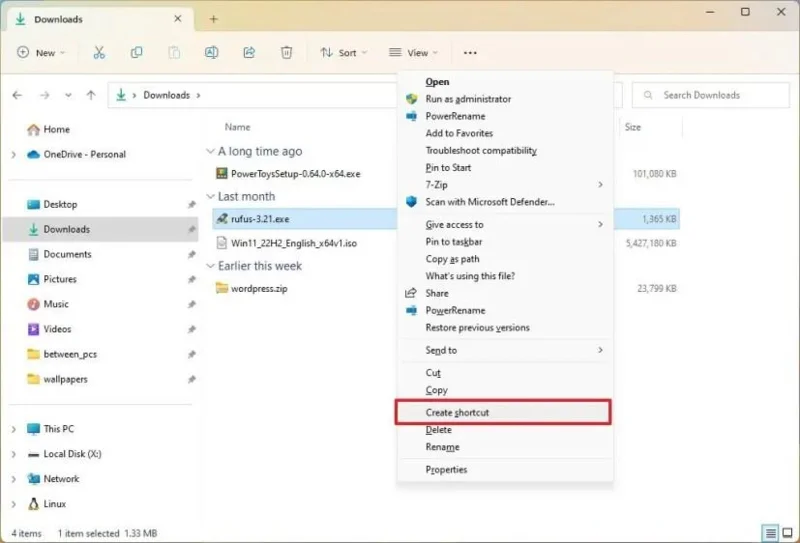 Jak vytvořit zástupce na ploše v systému Windows 11