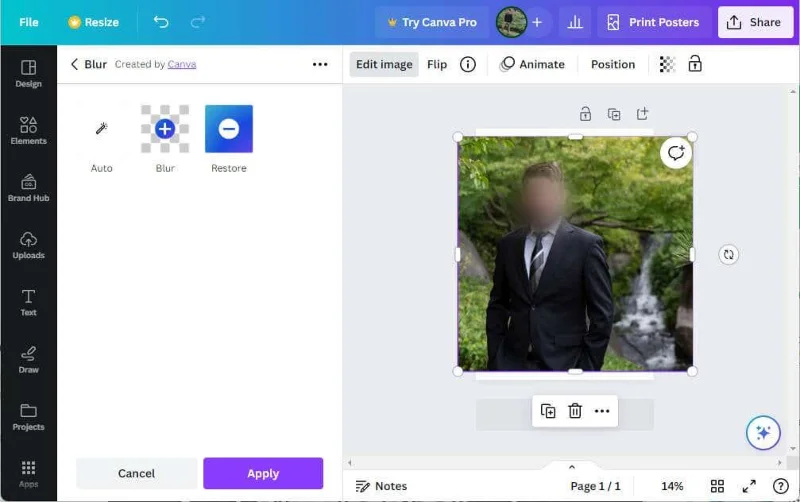 Как да размажете лицето на снимка с помощта на Canva