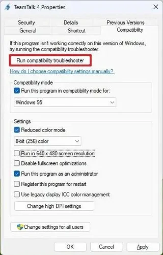 Як запустити стару програму в режимі сумісності на Windows 11