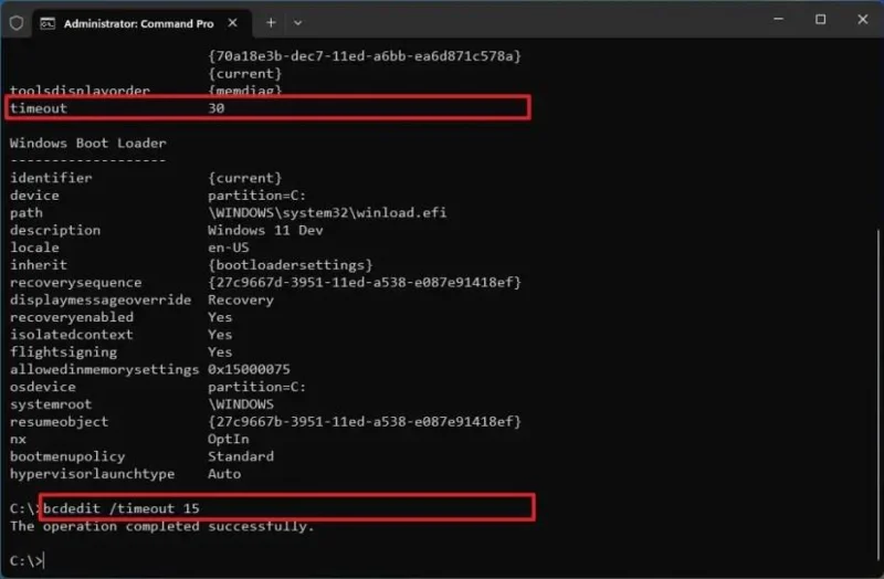 Jak změnit časový limit spouštěcí nabídky ve Windows 11, 10
