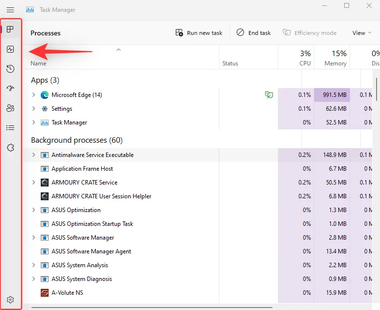 Co je nového ve Správci úloh v aktualizaci Windows 11 22H2