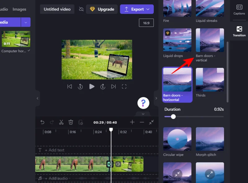 Jak přidat přechody v Clipchamp