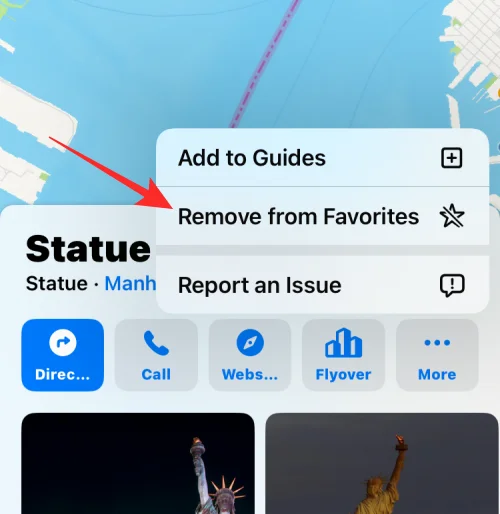 Як видалити вибране на Apple Maps