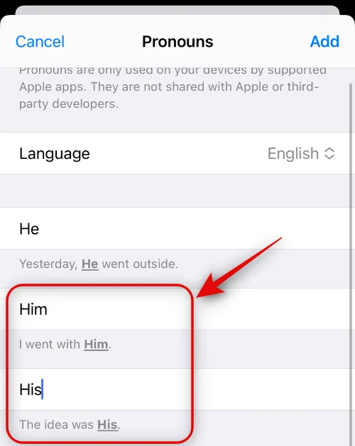 Slik legger du til pronomen for en kontakt på iOS 17