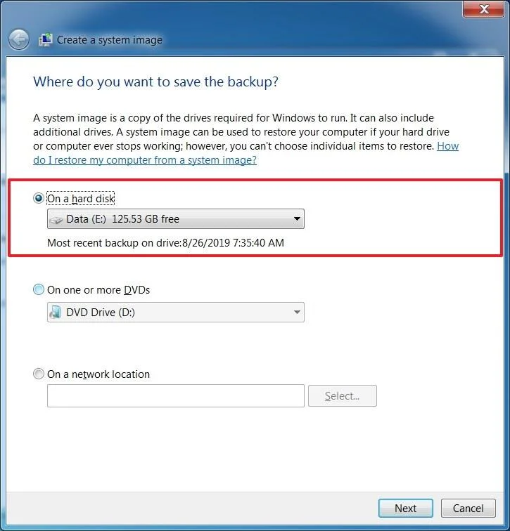 Jak vytvořit úplnou zálohu v systému Windows 7