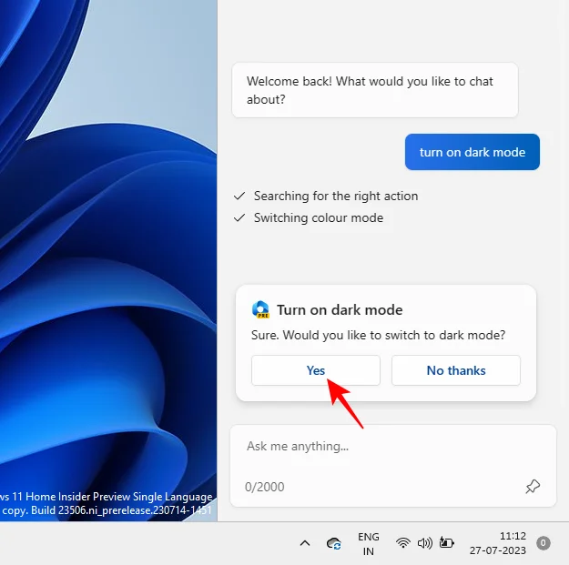 Как да използвате Windows Copilot за включване на тъмен режим, DND, управление на Bluetooth устройства и други