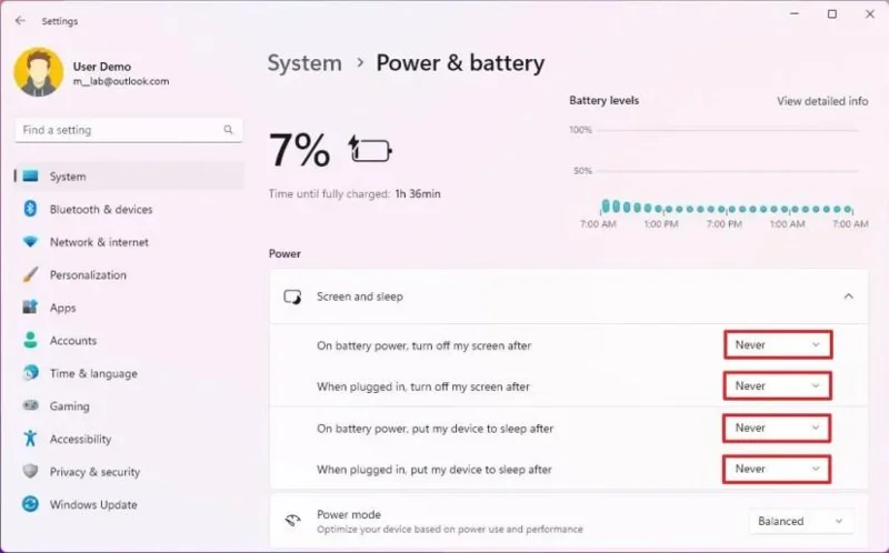Az alvási beállítások módosítása a Windows 11 rendszerben
