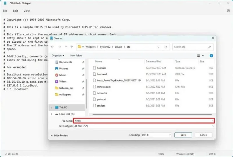 Як скинути файл HOSTS до стандартних у Windows 11