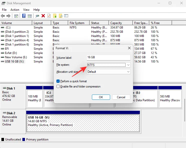 5 простих способів відформатувати USB у NTFS Windows 11