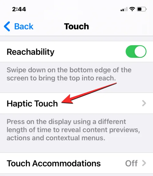 A „Fast” Haptic Touch engedélyezése iPhone-on iOS 17 rendszeren