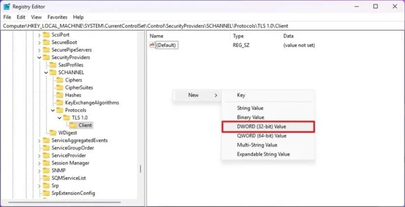 Як увімкнути TLS 1.0 і 1.1 у Windows 11