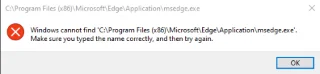 Як виправити помилку: Windows не може знайти помилку msedge.exe