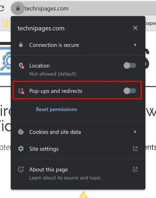 Google Chrome: увімкнути/вимкнути блокувальник спливаючих вікон