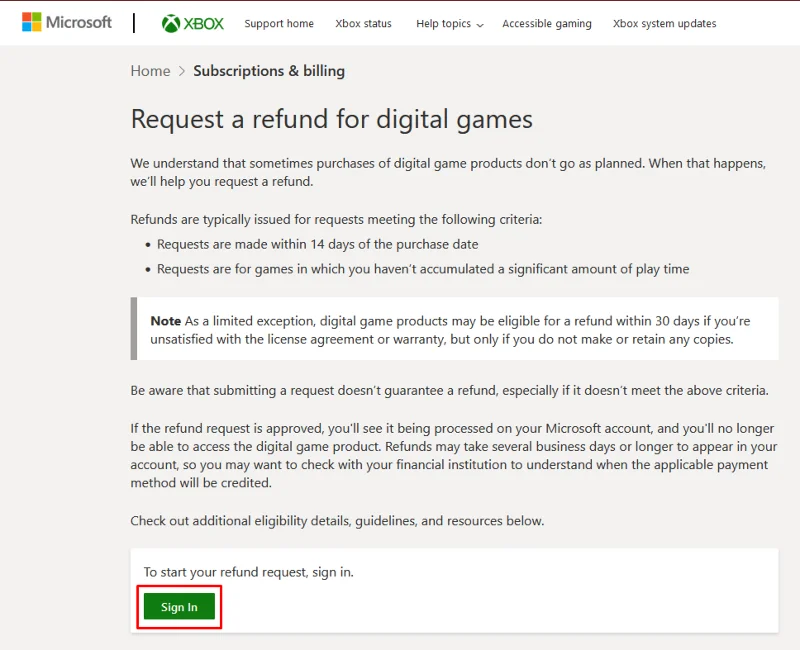 Как да поискате възстановяване на сумата за игри и абонаменти за Xbox