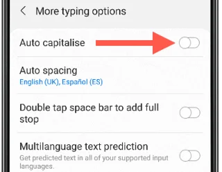 Az Auto Caps kikapcsolása (Android és iPhone)