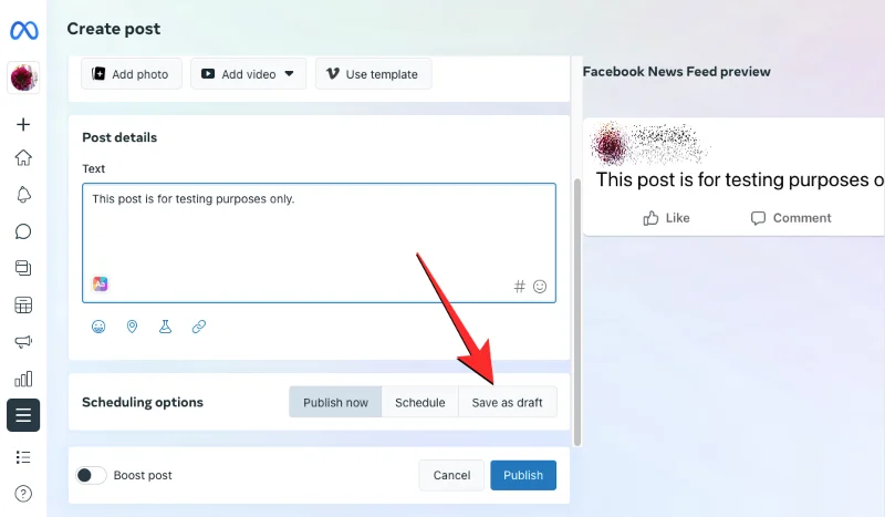 Как да намерите чернови в приложението Facebook
