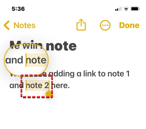 Hvordan koble andre notater i et notat på iPhone med iOS 17