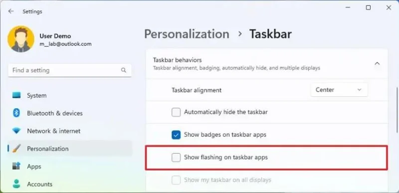 Як відключити перепрошивку програм на панелі завдань у Windows 11