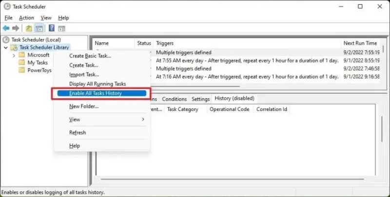 Як увімкнути історію планувальника завдань у Windows 11
