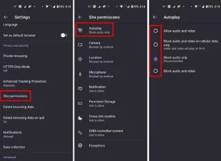 Firefox Androidille: Automaattisen toiston poistaminen käytöstä
